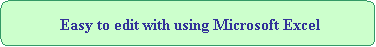 角丸四角形: Easy to edit with using Microsoft Excel